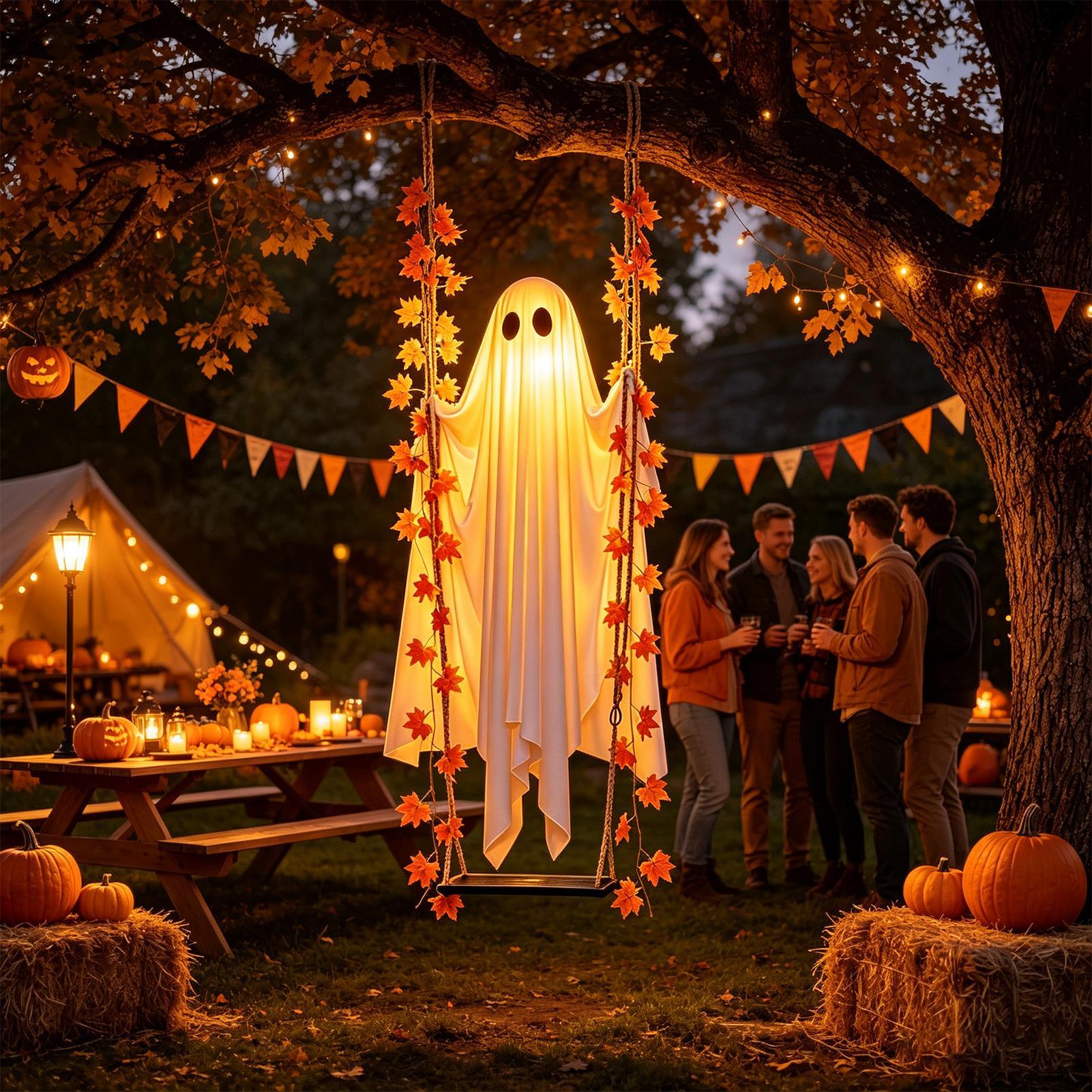 Outdoor Lighting Tree - Enfeites Assustadores de Fantasma Iluminados com