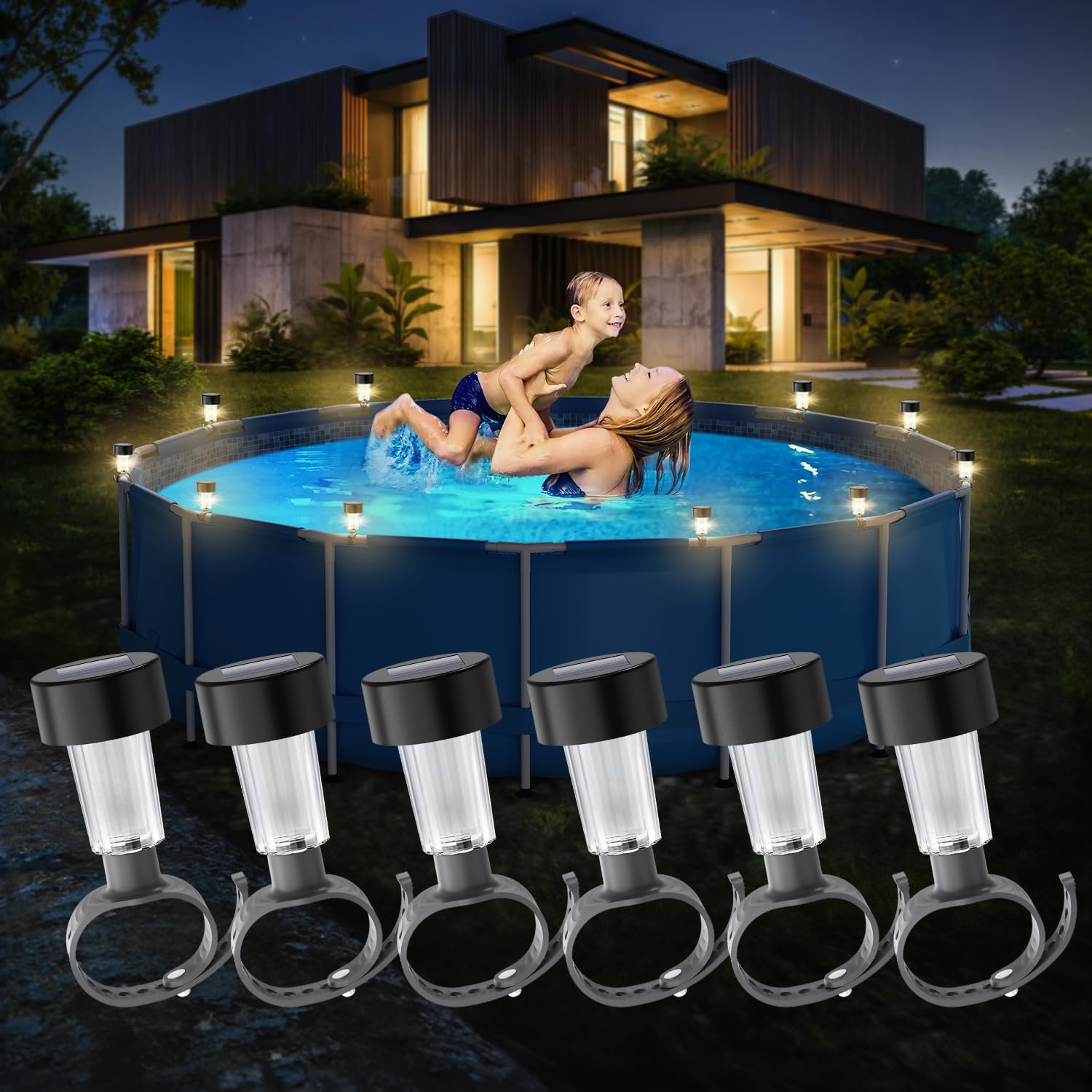 Outdoor Lighting On Fence - 6 pacotes de moldura de luz