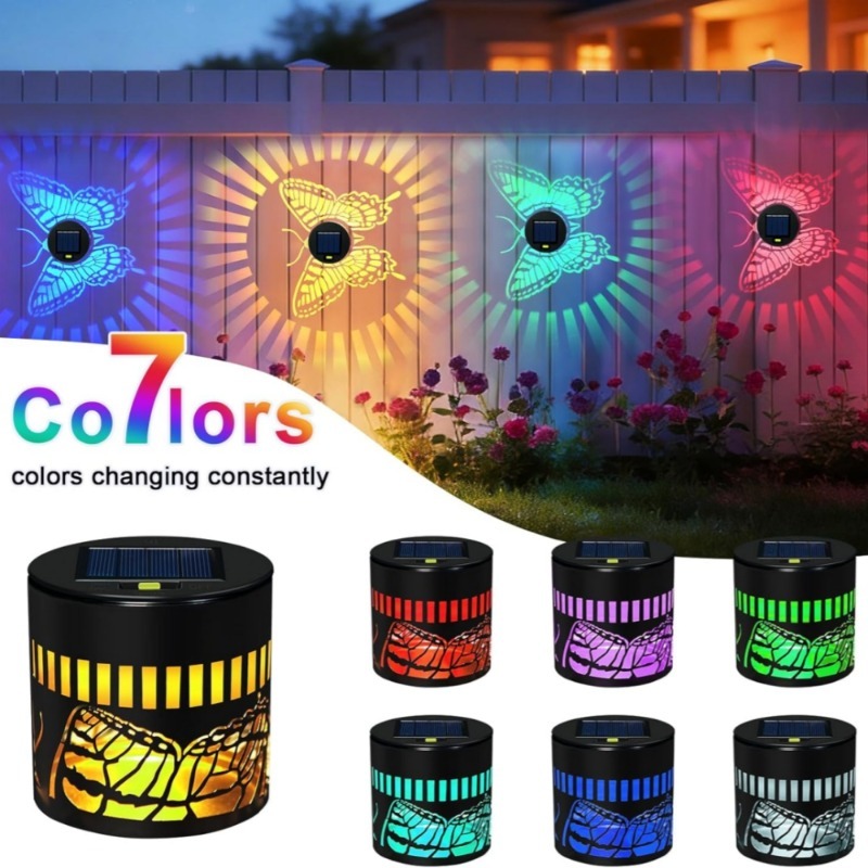 Outdoor Lighting On Fence - Luzes Decorativas Solares em Forma de