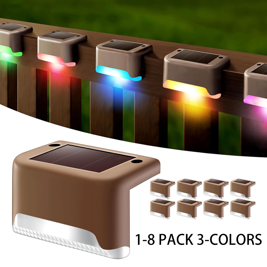 Outdoor Lighting On Fence - 1-8 pacote led solar passo luzes