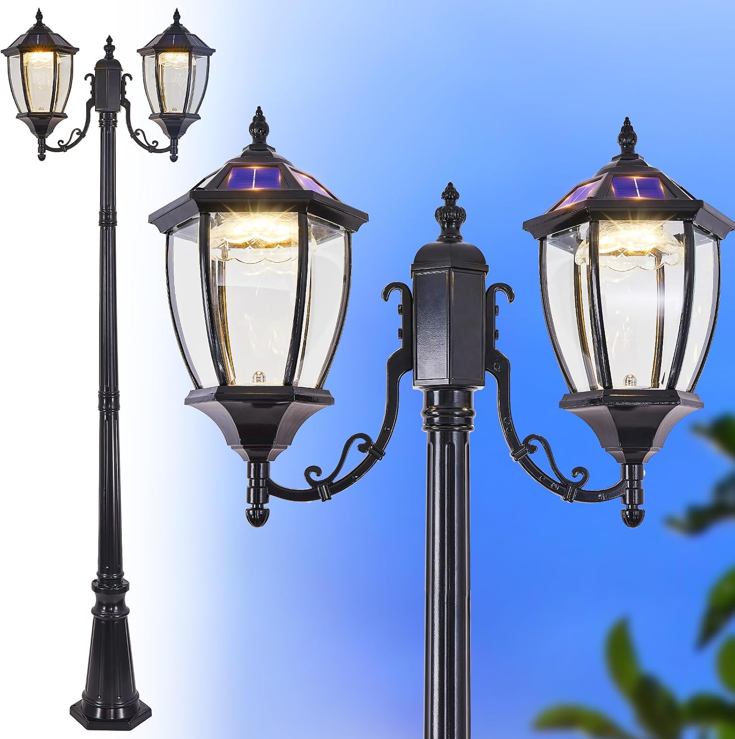 Outdoor Lighting Dusk To Dawn - Luminárias Solares de Poste para Exterior