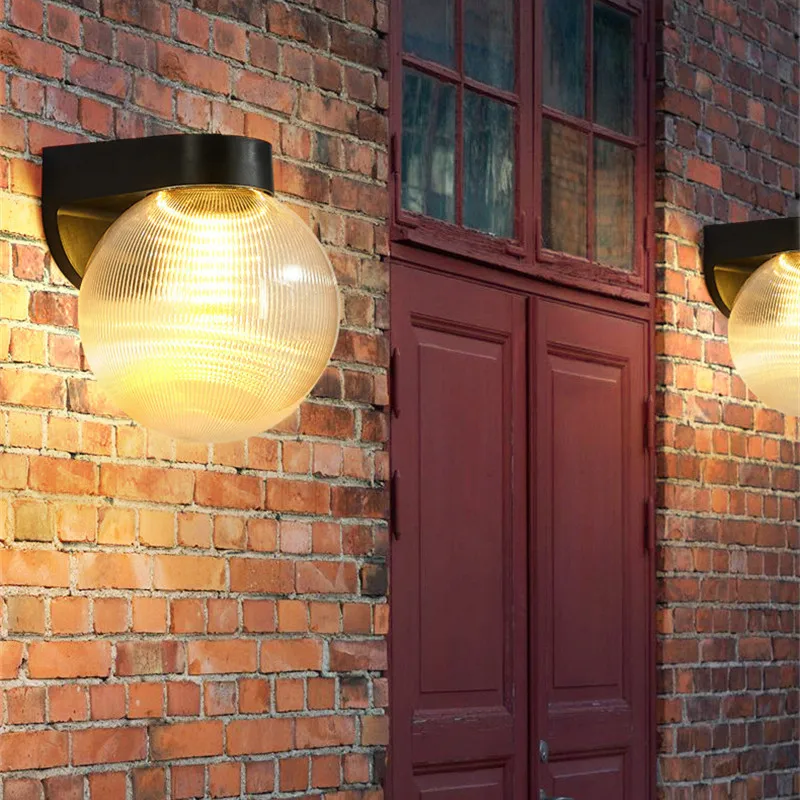 Xl Outdoor Lighting - Lâmpada de parede impermeável esférica exterior,