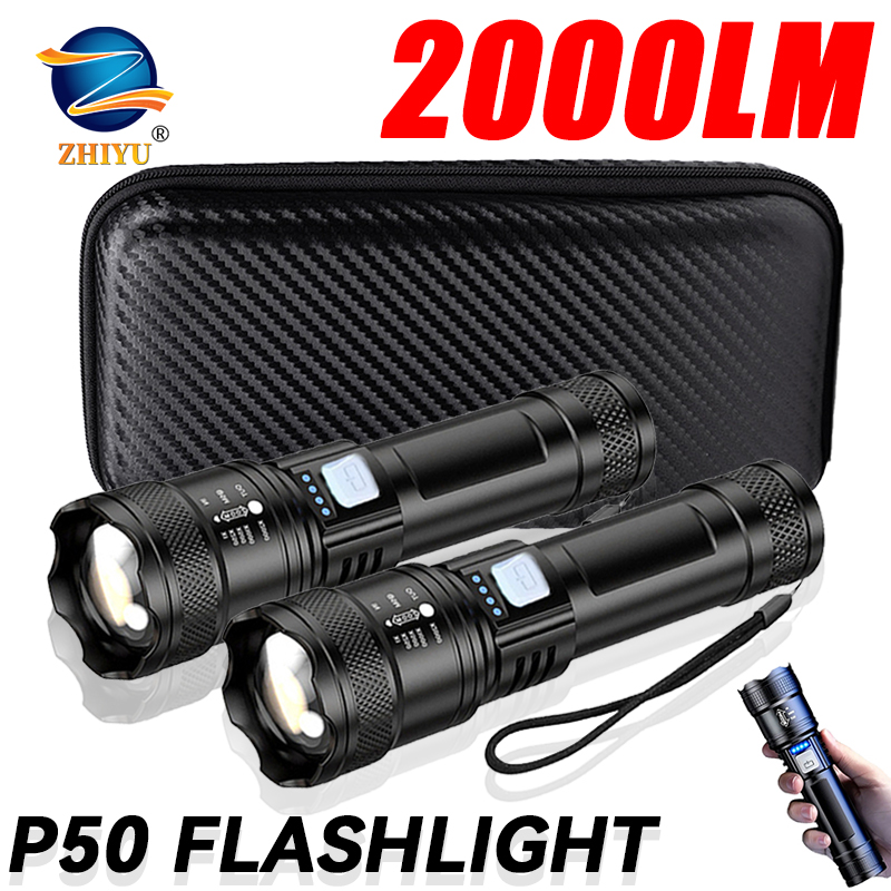 Outdoor Lighting Quality - Lanterna tática led 2000lm, recarregável por