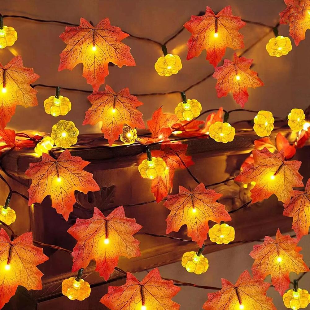 Led maple leaf plana abóbora l - Outdoor Lighting Battery Operated avaliação e preço