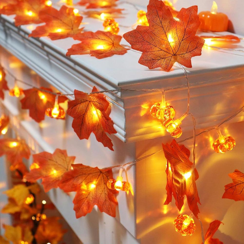 Led maple leaf plana abóbora l - Outdoor Lighting Battery Operated avaliação e preço