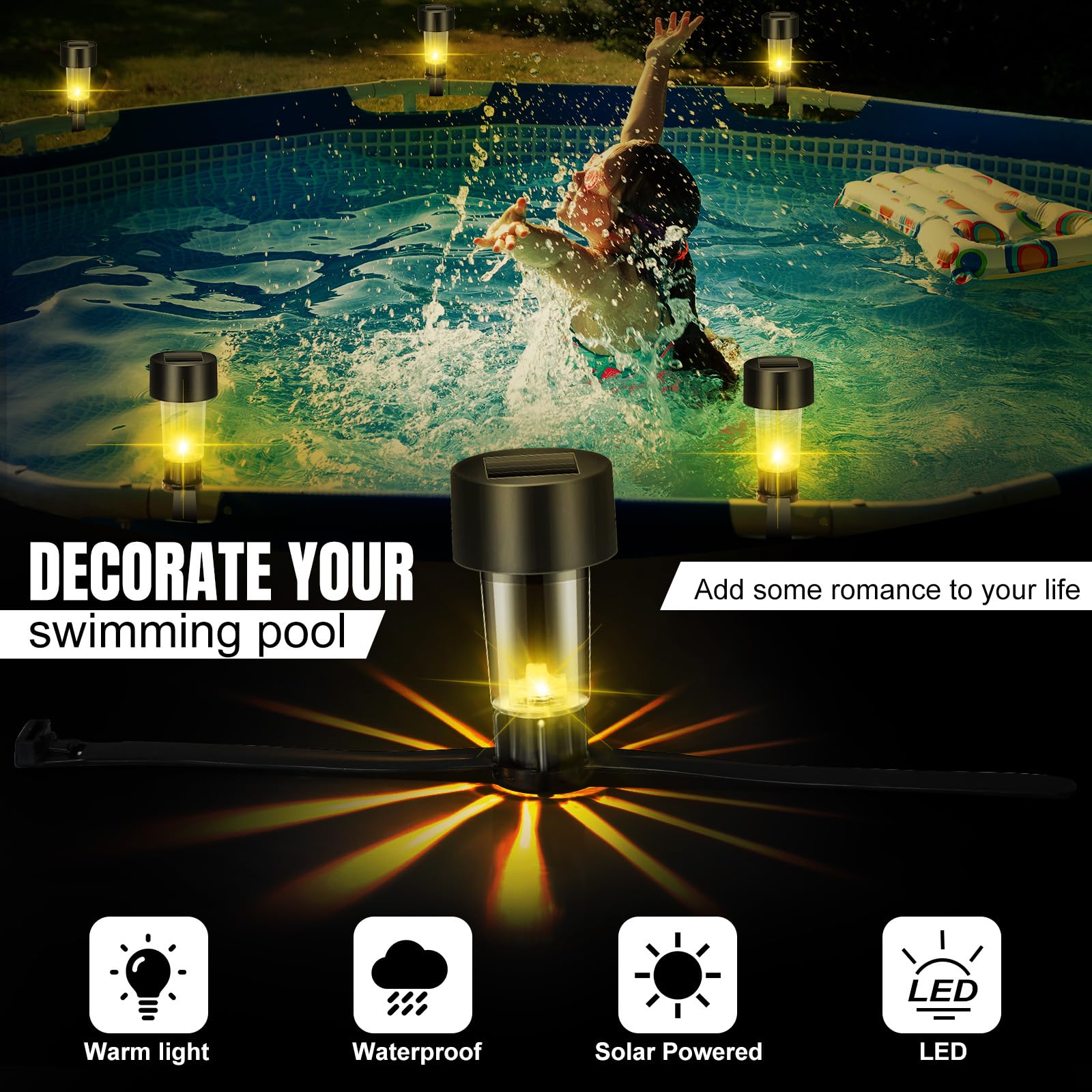 6 pacotes de quadro de luz sol - Outdoor Lighting On Fence avaliação e preço