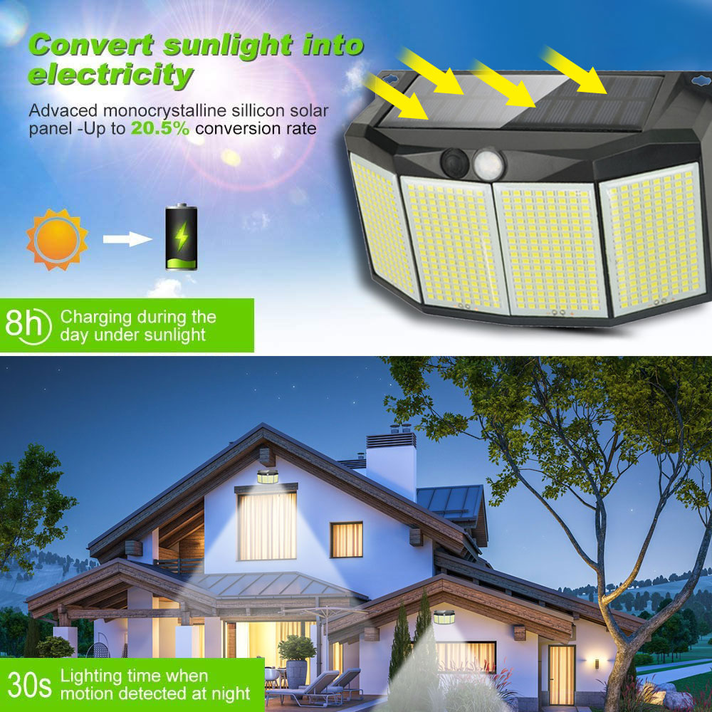 Lâmpada solar externa 576 LED  - Outdoor Lighting Experts avaliação e preço