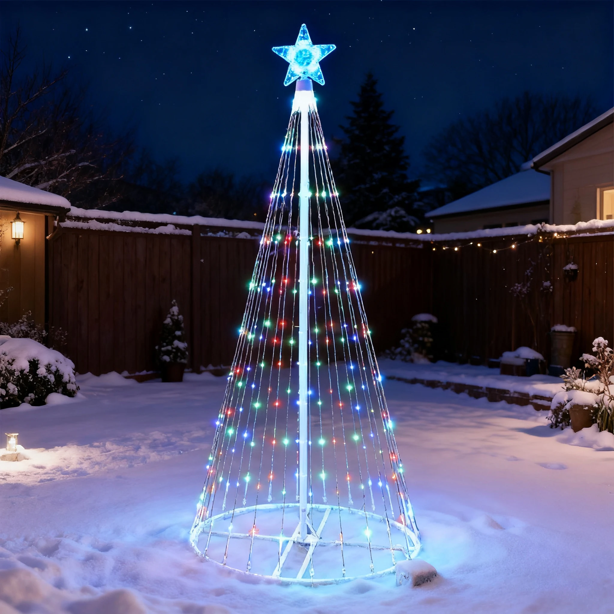 Luzes de corda cascata led mov - Outdoor Lighting Tree avaliação e preço
