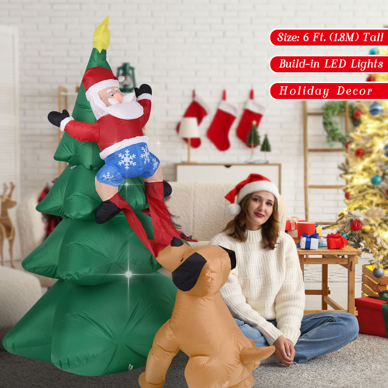Cão inflável de natal com árvo - Outdoor Lighting Tree avaliação e preço