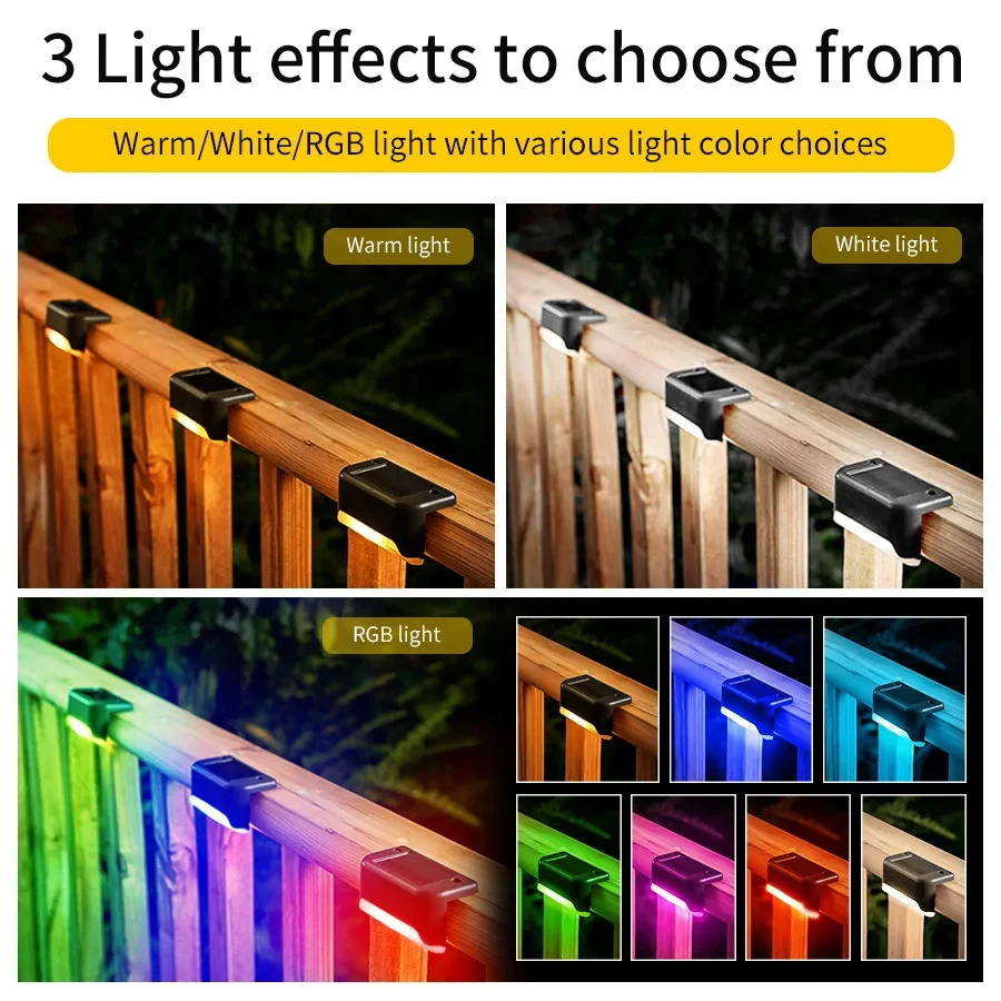 1-8 pacote led solar passo luz - Outdoor Lighting On Fence avaliação e preço