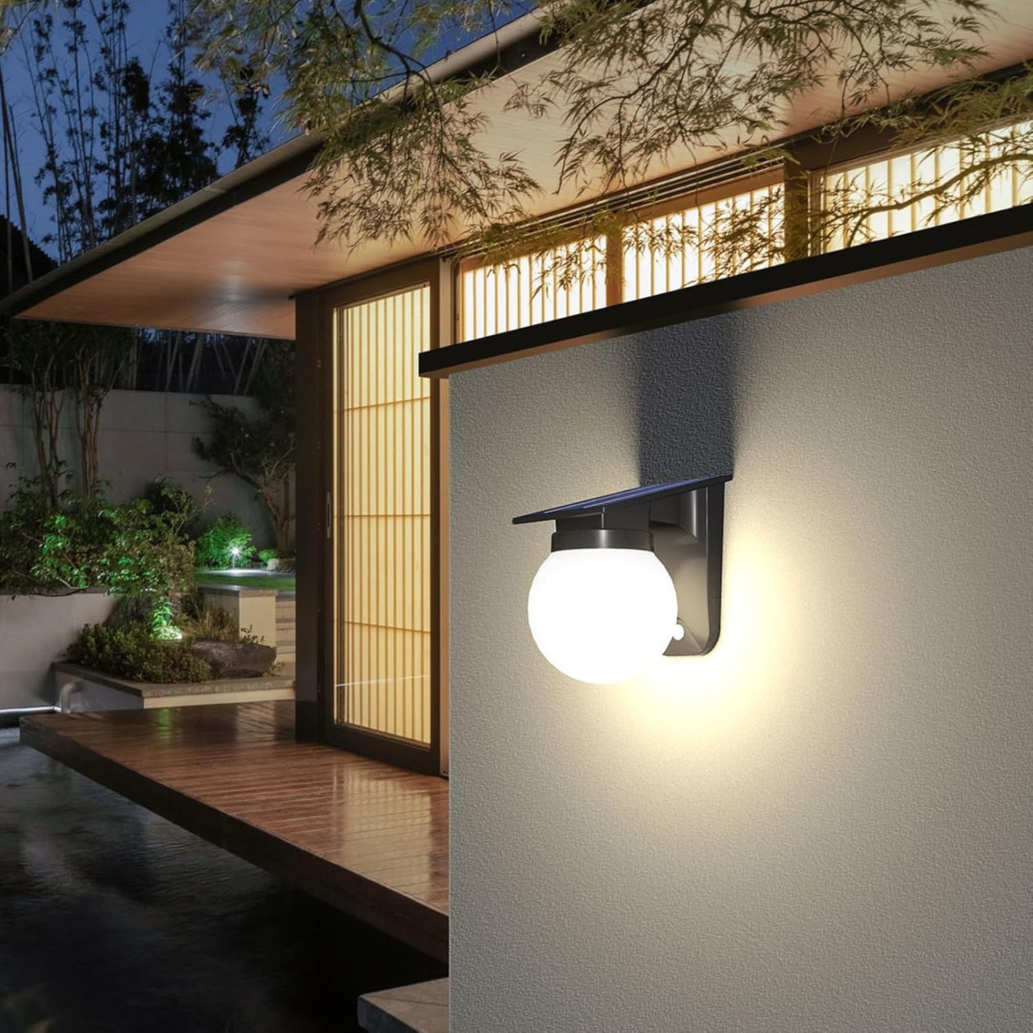 Esfera solar luzes de parede a - Outdoor Lighting On Fence avaliação e preço
