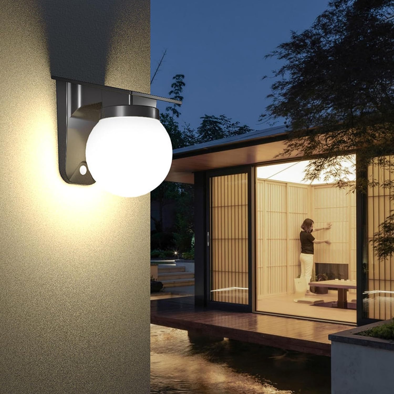Esfera solar luzes de parede a - Outdoor Lighting On Fence avaliação e preço