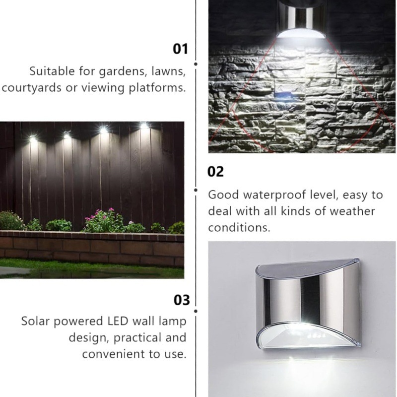 2 pçs luz solar do jardim de a - Outdoor Lighting On Fence avaliação e preço