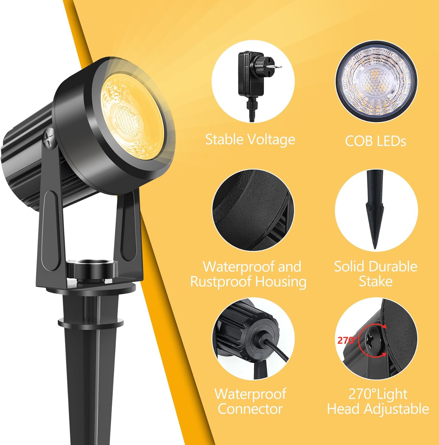 4/6/8leds 3000k holofote ao ar - Outdoor Lighting Uk avaliação e preço