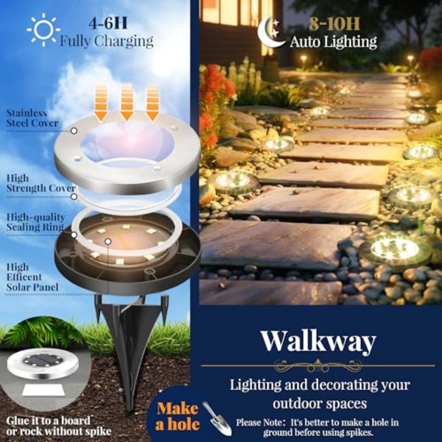 Luzes Solares de Solo, Luzes S - Outdoor Lighting For Garden avaliação e preço